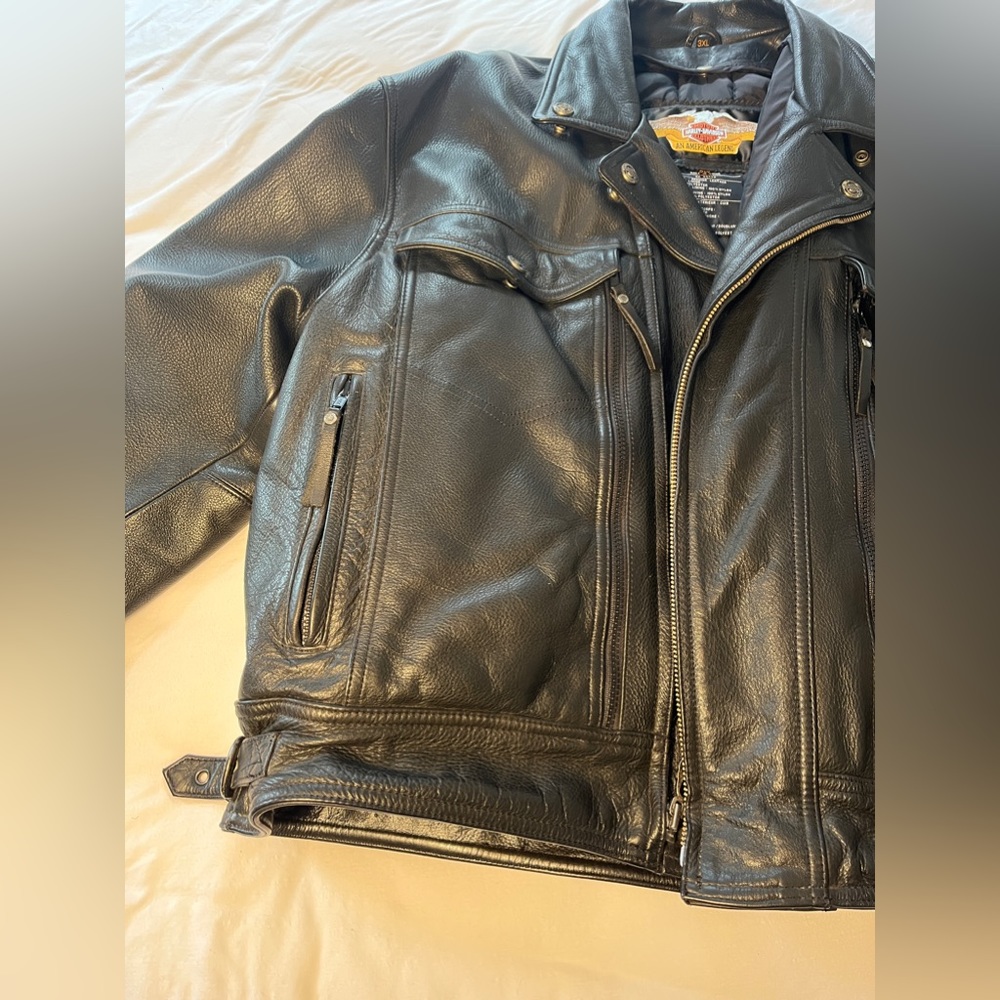 Leather Harley-Davidson Motorcycle Jacket Black 3X Excellent condition - Picture 6 of 16